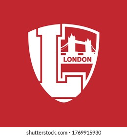 Londres,escudo vintage y diseño tipográfico en ilustración vectorial.ropa, prendas de vestir y otros usos.Eps10