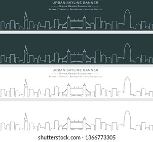 London Single Line Skyline Banner