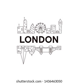 London skyline. Cute And Funny Doodle Style. Vector illustration. Original design for souvenirs
