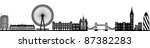 London Skyline Detailed Silhouette Black Vector Illustration