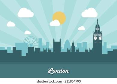 London skyline - flat design - vector illustration