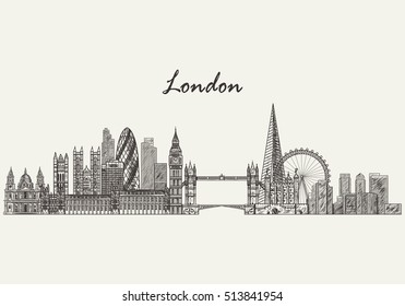 London Sketch Skyline Hd Stock Images Shutterstock
