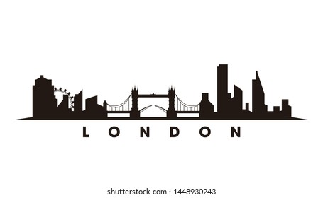 London skyline and landmarks silhouette vector