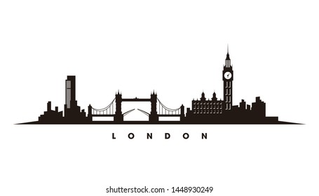 London skyline and landmarks silhouette vector