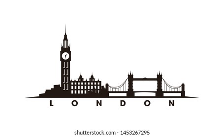 London skyline and landmarks silhouette vector