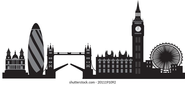 London skyline with modern architecure