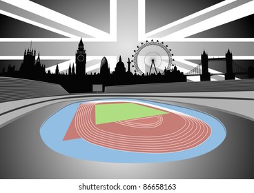 London skyline on the horizon - vector