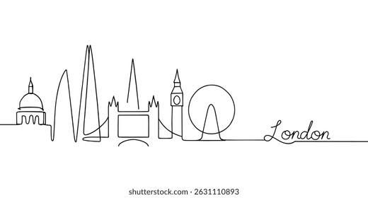 Desenho de Uma Linha no Horizonte de Londres 