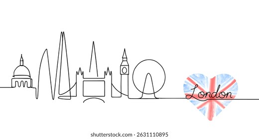 Desenho de Uma Linha no Horizonte de Londres 