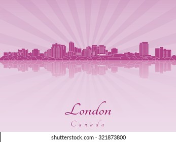 London skyline in purple radiant orchid in editable vector file