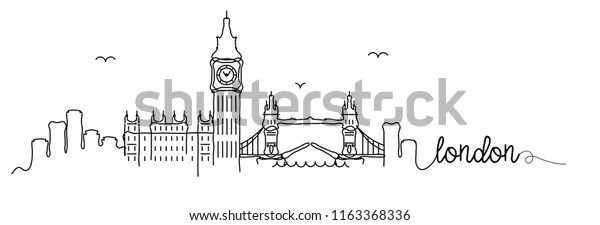 London Skyline Signature Design Stock Vector (Royalty Free) 1163368336