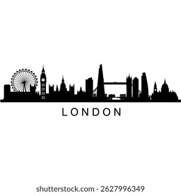 Silhueta de Londres Skyline Cityscape Vetor.