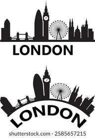 London skyline silhouette. London England Uk Cityscape skyline sign. Landscape City Design. flat style.