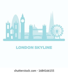 Silueta de perfil de Londres. Ilustración vectorial.