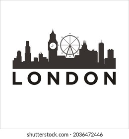 London skyline, simple flat design.