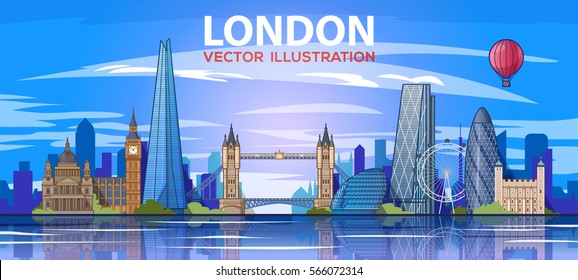 London Skyline. Vector Illustration. City Landscape 