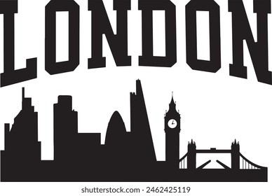 London Skyline Vector Illustration Design