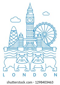 London skyline vector illustration and typography design 