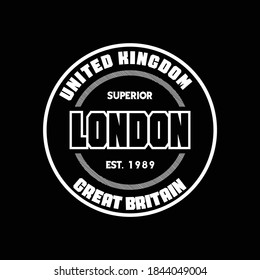 London Slogan Tee Graphic Typography For Print T-shirt Design, Vector Illustration