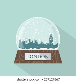 London Snow Globe - Vector Illustration