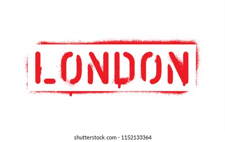 ''London'' spray paint graffiti stencil.