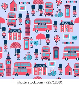 London street childish vector pattern