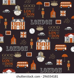 London street dark seamless vector pattern