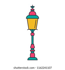 London street light icon. Cartoon London street light vector icon for web design isolated on white background
