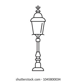 London street light icon. Outline London street light vector icon for web design isolated on white background