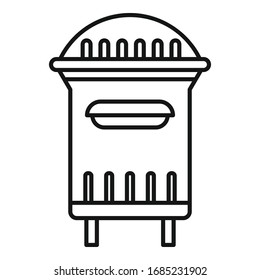 London street mailbox icon. Outline london street mailbox vector icon for web design isolated on white background