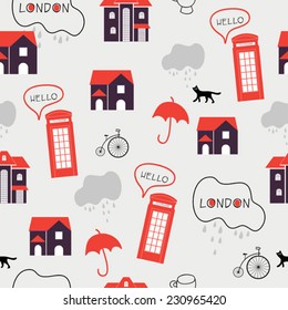   London street seamless pattern