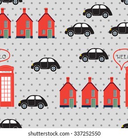 London street seamless vector pattern