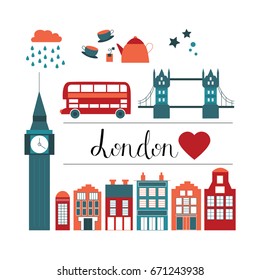 London style vector icons set. Each one is isolated for easy use.