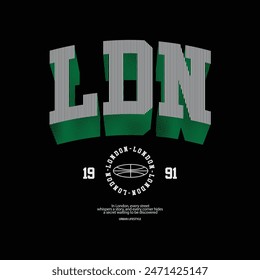 Camiseta y ropa con estilo de Londres diseño abstracto. Vector impreso, tipografía, póster