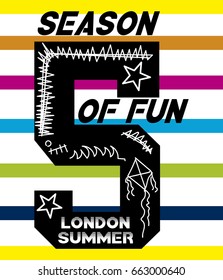 london summer,t-shirt print poster vector illustration