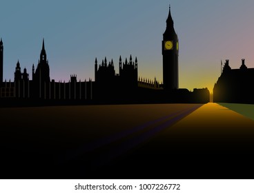 London sunset view