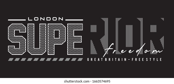 london superior typography for print t shirt