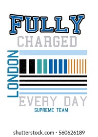 London Supreme Team,t-shirt Print Poster Vector Illustration