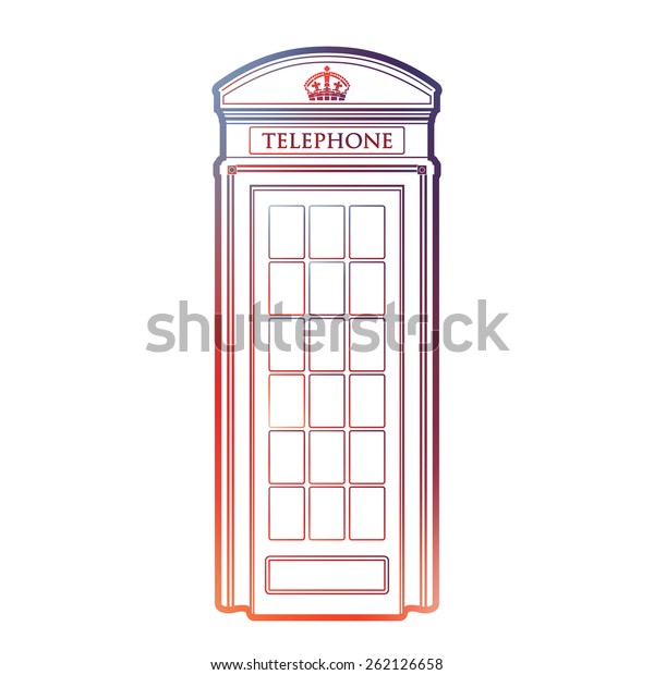 London Symbol Red Telephone Box Icon Stock Vector Royalty Free 262126658