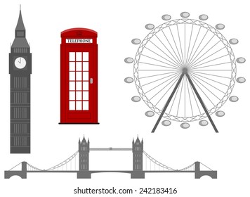 London symbol, silhouette icon, vector illustration