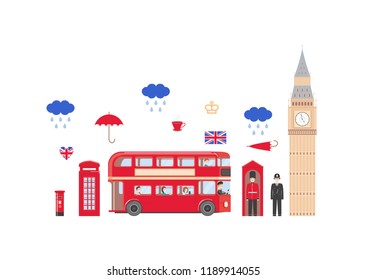 London symbols. Design elements. Vector.