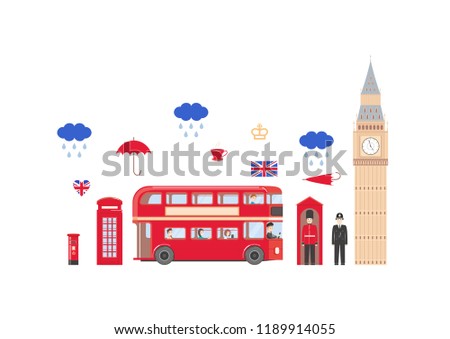 London symbols. Design elements. Vector.
