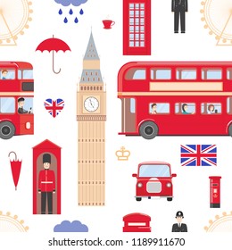 London symbols. Seamless pattern. Vector
