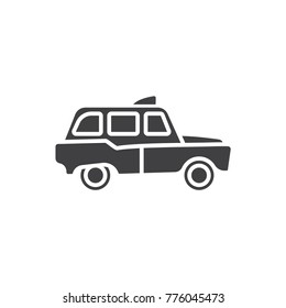 London taxi, cab black filled, solid icon.