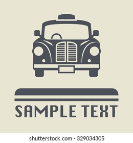 London Taxi Cab Icon Or Sign, Vector Illustration