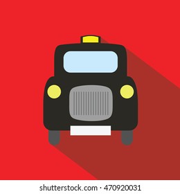 London Taxi long shadow flat vector