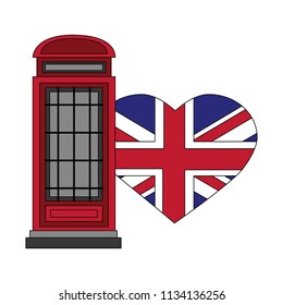london telephone box and british flag