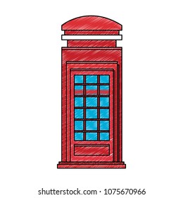 London telephone cabin scribble