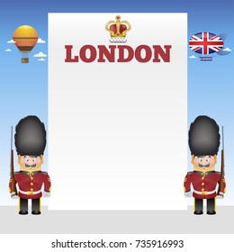 London. Template for design of tourist posters, brochures and other items.