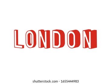 London text with 3d isometric effect.